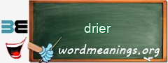 WordMeaning blackboard for drier